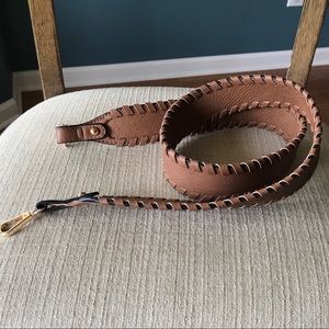 Faux Leather Brown Bag Strap